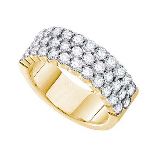 14kt Yellow Gold With Round Diamonds Channel Setting Wedding Ring ...