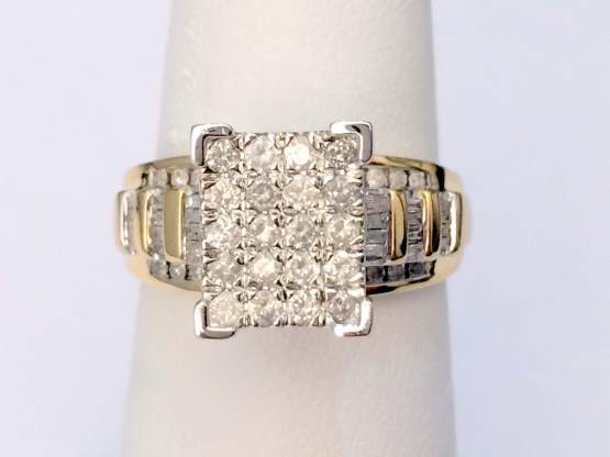 10k Yellow Gold 1.00ct Round Diamonds Engagement Bridal Cinderella Ring ...