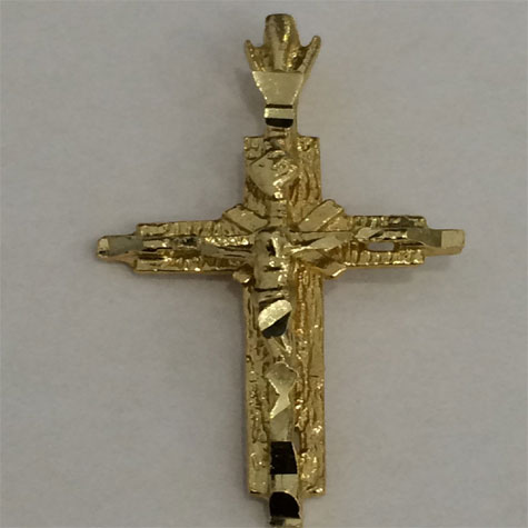 1.25 inch long Religious 14k yellow Gold Jesus Crucifix Cross Pendant ...