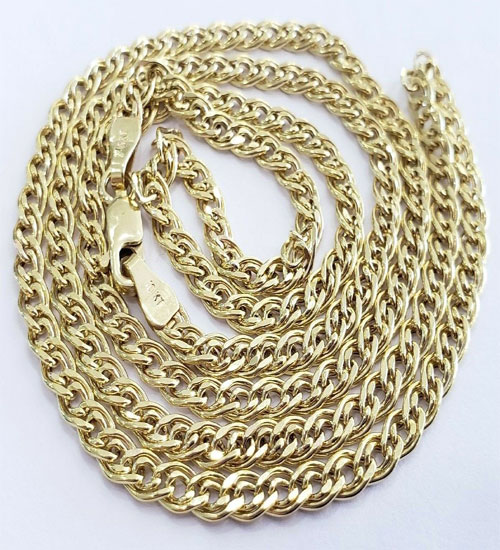 Real Yellow Gold 2.5 mm Chino Link Chain Necklace 24 Inches Unisex Men ...