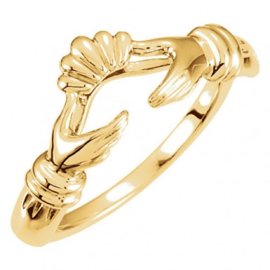 10k Yellow Gold Claddagh Wrap Style Ring Enhancer Band Irish Wedding ...
