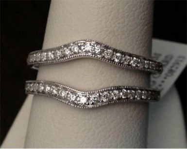 14kt White Gold Wrap Guard Solitaire Enhancer Wedding Diamonds Ring ...